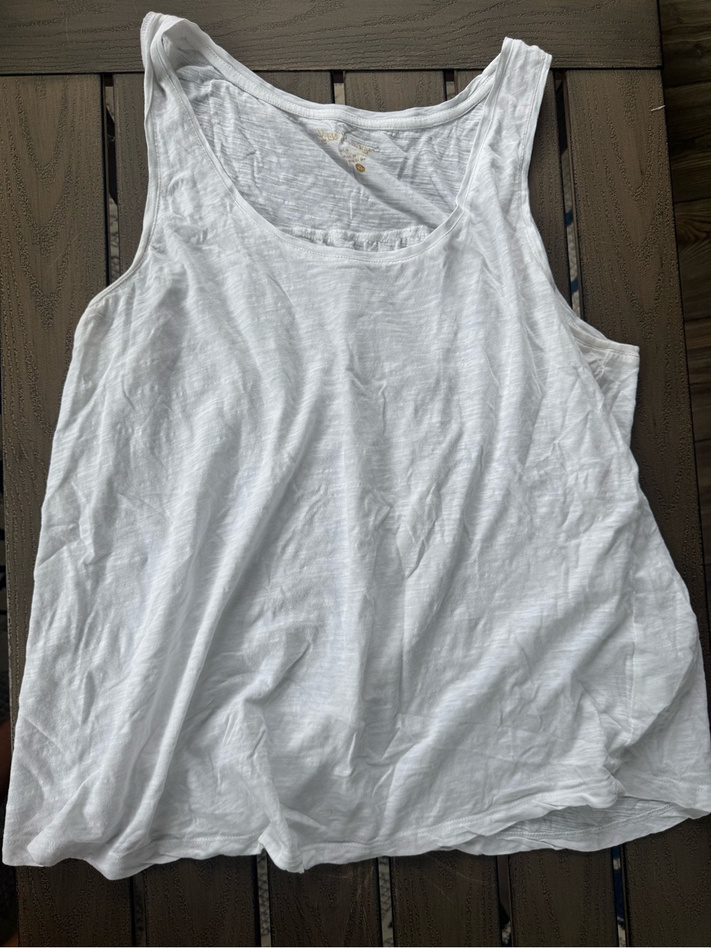 Lilly Pulitzer White Scoop Neck Tank Top